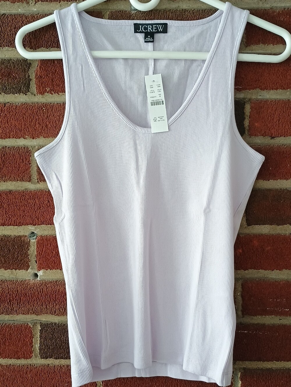 NWT J.Crew Lilac Ribbed V Neck Tank Top Size Medium